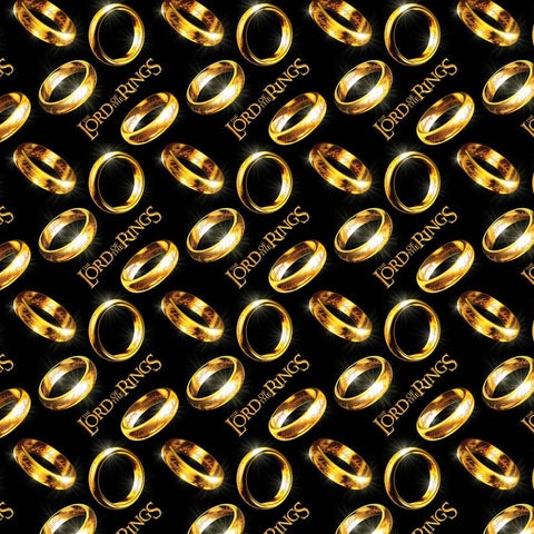 SALE MINKY Lord of the Rings Rings Tossed 23220206M-01 Black 60" Wide - Camelot Fabrics - The One Ring - 100% Polyester - Licensed Product