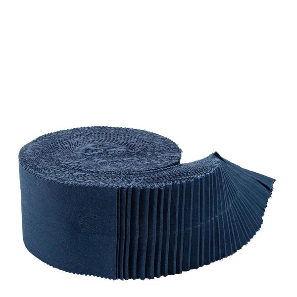 Confetti Cottons Oxford Blue 2.5-Inch Rolie Polie Jelly Roll 40 pieces Riley Blake Designs - Precut Bundle - Quilting Cotton Fabric