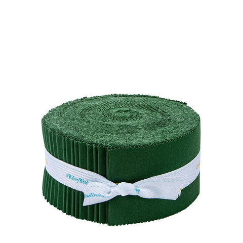 SALE Confetti Cottons Christmas Green 2.5-Inch Rolie Polie Jelly Roll 40 pieces Riley Blake Designs - Precut Bundle - Quilting Cotton Fabric