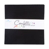 SALE Confetti Cottons Pitch Black Layer Cake 10" Stacker Bundle - Riley Blake - 42-Piece Precut  - Solid - Quilting Cotton Fabric