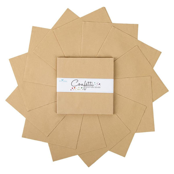 SALE Confetti Cottons Palomino Layer Cake 10" Stacker Bundle - Riley Blake - 42 piece Precut Pre cut - Solid - Quilting Cotton Fabric