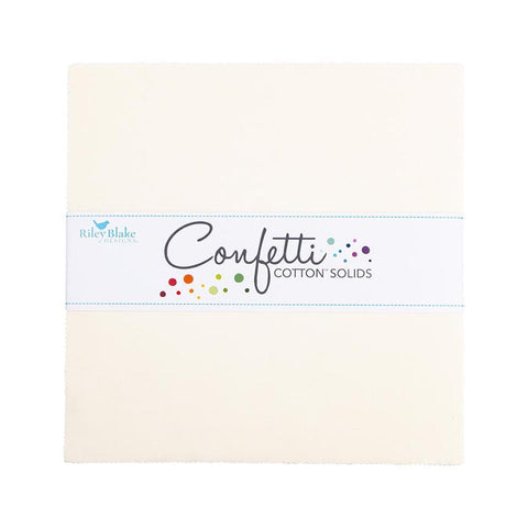 SALE Confetti Cottons Le Creme Layer Cake 10" Stacker Bundle - Riley Blake - 42 piece Precut Pre cut - Solid - Quilting Cotton Fabric