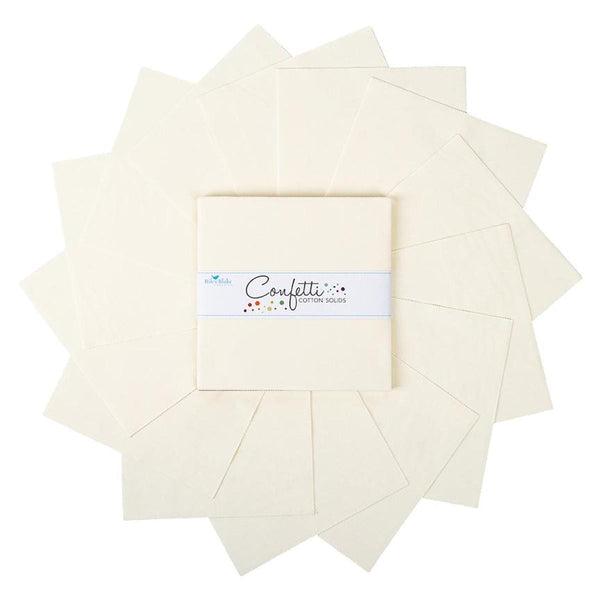 SALE Confetti Cottons Le Creme Layer Cake 10" Stacker Bundle - Riley Blake - 42 piece Precut Pre cut - Solid - Quilting Cotton Fabric