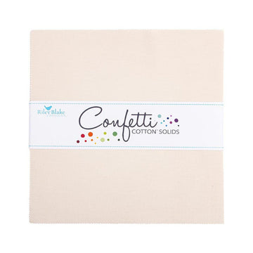 SALE Confetti Cottons Ivory Layer Cake 10" Stacker Bundle - Riley Blake - 42-Piece Precut  - Solid - Quilting Cotton Fabric