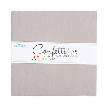 SALE Confetti Cottons Cobblestone Layer Cake 10" Stacker Bundle - Riley Blake - 42-Piece Precut  - Solid - Quilting Cotton Fabric