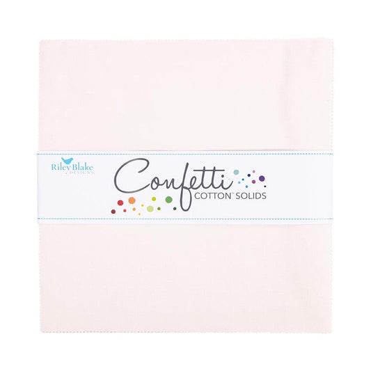 SALE Confetti Cottons Champagne Pink Layer Cake 10" Stacker Bundle - Riley Blake - 42-Piece Precut  - Solid - Quilting Cotton Fabric