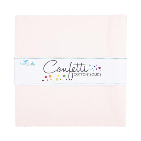 SALE Confetti Cottons Champagne Pink Layer Cake 10" Stacker Bundle - Riley Blake - 42 piece Precut Pre cut - Solid - Quilting Cotton Fabric