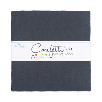 SALE Confetti Cottons Blackboard Layer Cake 10" Stacker Bundle - Riley Blake - 42-Piece Precut  - Solid - Quilting Cotton Fabric