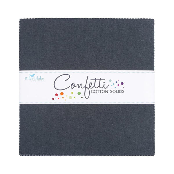 SALE Confetti Cottons Blackboard Layer Cake 10" Stacker Bundle - Riley Blake - 42 piece Precut Pre cut - Solid - Quilting Cotton Fabric