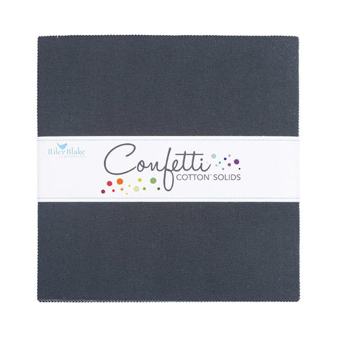 SALE Confetti Cottons Blackboard Layer Cake 10" Stacker Bundle - Riley Blake - 42 piece Precut Pre cut - Solid - Quilting Cotton Fabric