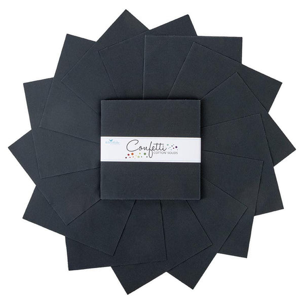 SALE Confetti Cottons Blackboard Layer Cake 10" Stacker Bundle - Riley Blake - 42 piece Precut Pre cut - Solid - Quilting Cotton Fabric