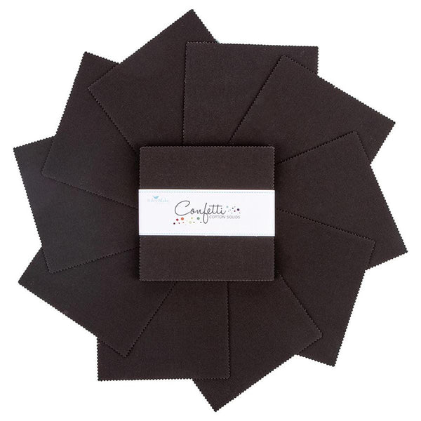 SALE Confetti Cottons Licorice Charm Pack 5" Stacker Bundle - Riley Blake Designs - 42 piece Precut Pre cut - Quilting Cotton Fabric