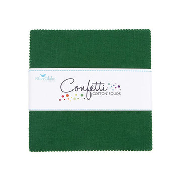 SALE Confetti Cottons Christmas Green Charm Pack 5" Stacker Bundle - Riley Blake Designs - 42-Piece Precut  - Quilting Cotton Fabric
