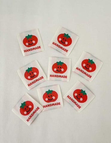 Tomato Woven Labels P178-SIWL4 - Riley Blake Designs - Minki Kim - Durable Thread - Machine Washable - Polyester - Set of 8 Labels