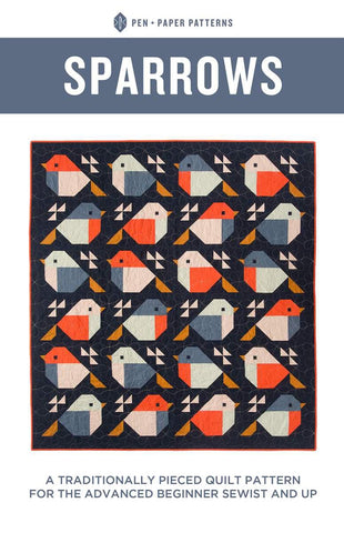 Sparrows Quilt PATTERN P176 by Pen + Paper - Riley Blake Designs - Instructions Only - Scrappy Option - Piecing - Advanced Beginner