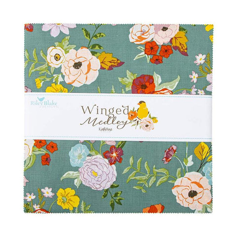 SALE Winged Medley Layer Cake 10" Stacker Bundle - Riley Blake Designs - 42 piece Precut Pre cut - Floral - Quilting Cotton Fabric