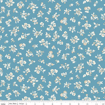 Denim Florals 01667403B Tumbling Blooms B - Riley Blake Designs - Floral Flowers - Liberty Fabrics - Quilting Cotton Fabric