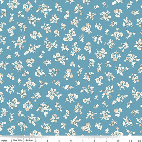Denim Florals 01667403B Tumbling Blooms B - Riley Blake Designs - Floral Flowers - Liberty Fabrics - Quilting Cotton Fabric