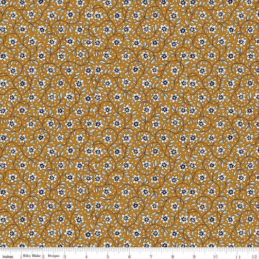 Denim Florals 01667406C Lily Trail C - Riley Blake Designs - Floral Flowers - Liberty Fabrics - Quilting Cotton Fabric