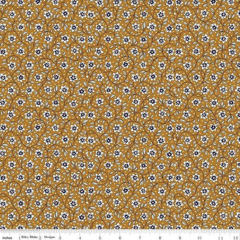 Denim Florals 01667406C Lily Trail C - Riley Blake Designs - Floral Flowers - Liberty Fabrics - Quilting Cotton Fabric