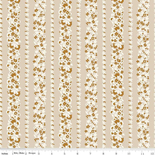 SALE Denim Florals 01667402C Topiary Stripe C - Riley Blake Designs - Floral Flowers - Liberty Fabrics - Quilting Cotton Fabric