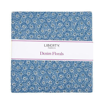 Liberty Denim Florals Layer Cake 10" Stacker Bundle - Riley Blake - 42-Piece Precut  - Liberty Fabrics - Quilting Cotton Fabric