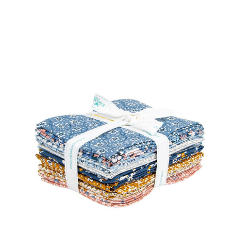 Liberty Denim Florals Fat Quarter Bundle 15 pieces - Riley Blake - Pre cut Precut - Floral Flowers - Liberty Fabrics - Quilting Cotton