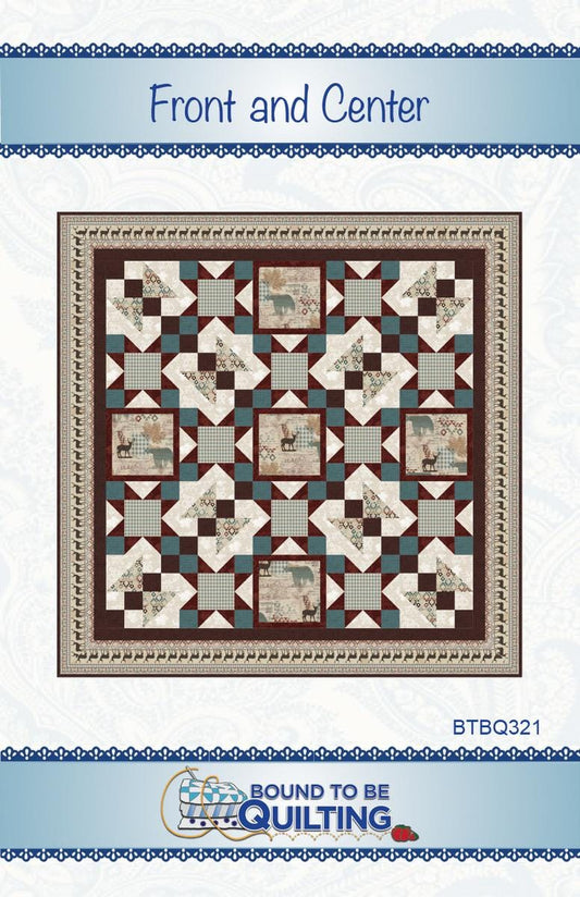 SALE Front & Center Quilt PATTERN P236 - Bound To Be Quilting - Riley Blake Design - INSTRUCTIONS Only - Large Print Feature