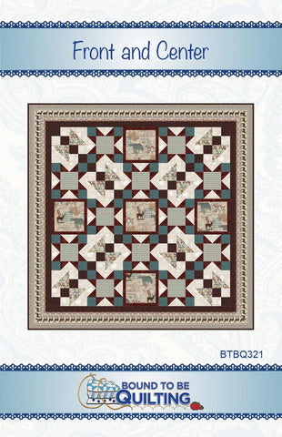 SALE Front and Center Quilt PATTERN P236 by Bound To Be Quilting - Riley Blake Design - INSTRUCTIONS Only - Large Print Feature