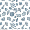 3-Yard cut- SALE Ocean Oasis Seashells WIDEBACK WB15997 White - Riley Blake - 108" - Sea Water Shells - Quilting Cotton Fabric
