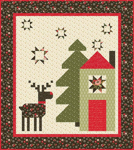 At the Ready Quilt PATTERN P157 by Sandy Gervais - Riley Blake Designs - INSTRUCTIONS Only - Piecing Pieced Reindeer House Tree