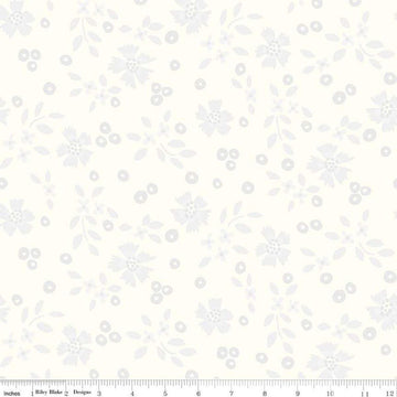 3-Yard cut- Vibrance Abloom WIDEBACK WB15957 Cloud - Riley Blake - 107/108" - Scattered Blossoms Leaves Floral - Quilting Cotton Fabric