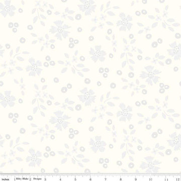2 Yard 29" End of Bolt Vibrance Abloom WIDEBACK Cloud - Riley Blake - 107/108" - Scattered Blossoms Leaves Floral - Quilting Cotton Fabric