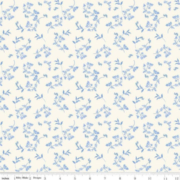3 Yard 4" End of Bolt - SALE Penelope Stems 108" WIDEBACK Cream Floral Fabric - WB16649 - Riley Blake Quilting Cotton Fabric