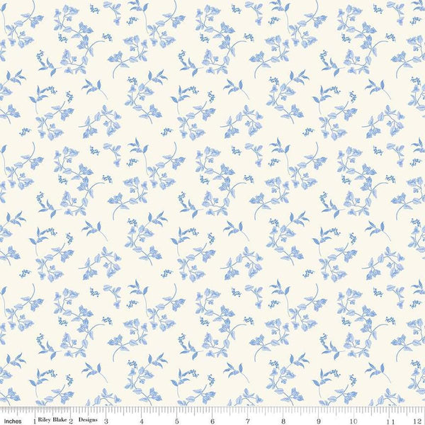 3 yard cut- Penelope Stems WIDE BACK WB16649 Cream - Riley Blake Designs - 107/108" Wide - Floral Flowers Blossoms - Quilting Cotton Fabric