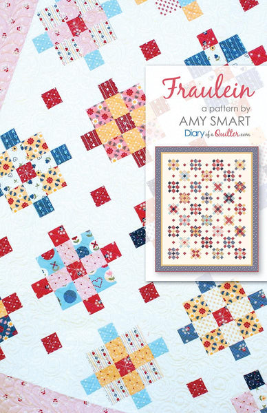 SALE Fraulein Quilt PATTERN P123 by Amy Smart - Riley Blake Designs - INSTRUCTIONS Only - Multiple Sizes - 10" Stacker Rolie Polie Friendly