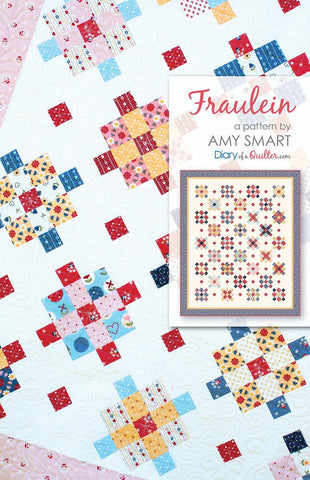 SALE Fraulein Quilt PATTERN P123 by Amy Smart - Riley Blake Designs - INSTRUCTIONS Only - Multiple Sizes - 10" Stacker Rolie Polie Friendly