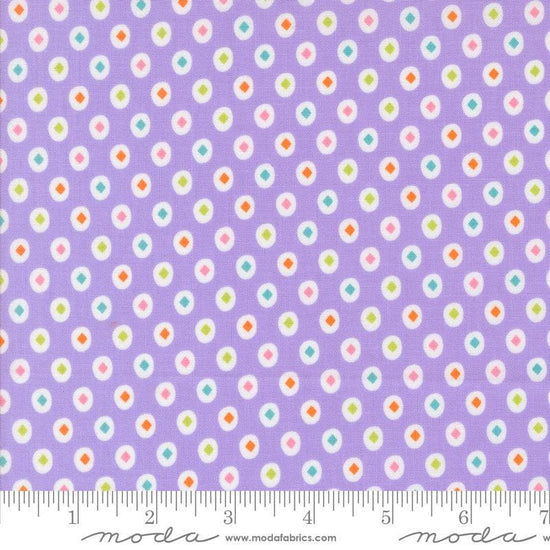 Image of the Fab Boo Lous Diamond Grape Soda quilting cotton fabric. Features diamonds on a grape background. Cute Little Fabric Shop