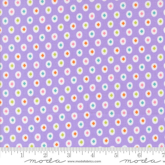 Image of the Fab Boo Lous Diamond Grape Soda quilting cotton fabric. Features diamonds on a grape background. Cute Little Fabric Shop