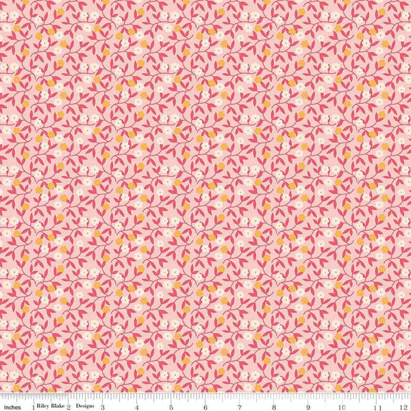 SALE Gentler Times Shenanigans C16487 Coral - Riley Blake Designs - Lori Holt - Tiled Geometric Abstract - Quilting Cotton Fabric