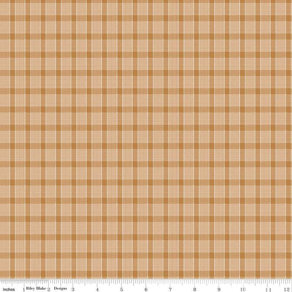 SALE Gentler Times Whippersnapper C16488 Cider - Riley Blake Designs - Lori Holt - Pixelated Plaid Stripe - Quilting Cotton Fabric