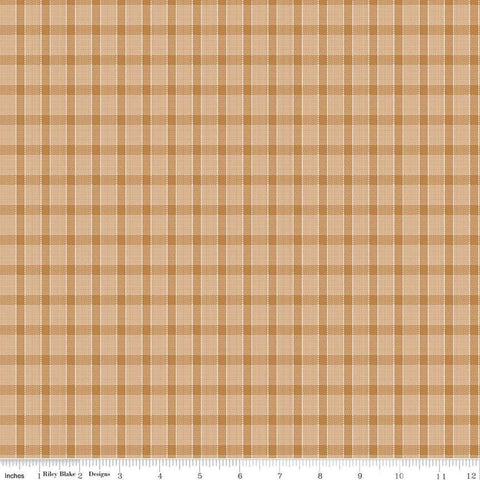 SALE Gentler Times Whippersnapper C16488 Cider - Riley Blake Designs - Lori Holt - Pixelated Plaid Stripe - Quilting Cotton Fabric