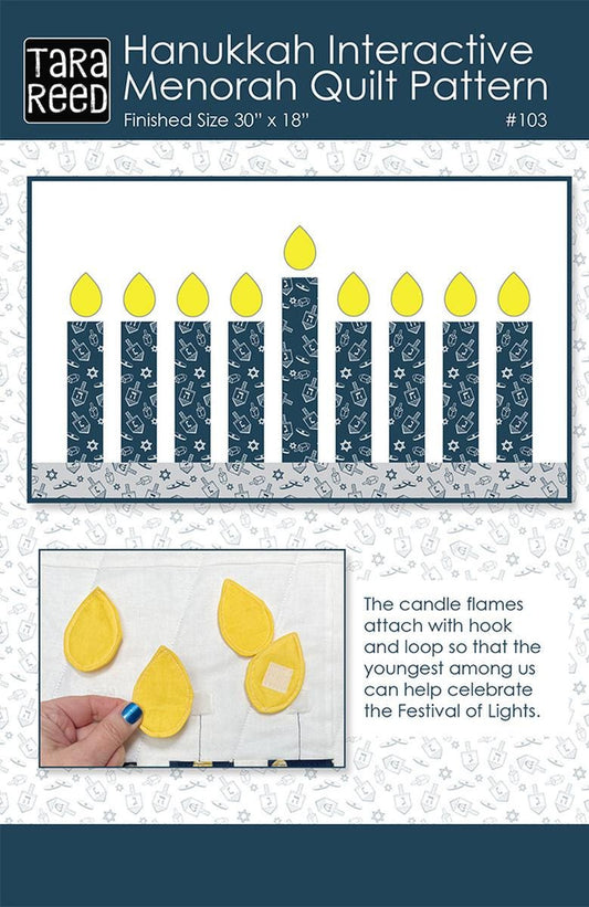 SALE Hanukkah Interactive Menorah Quilt PATTERN P239 - Tara Reed Quilts - Riley Blake Design - INSTRUCTIONS Only - Beginner Friendly Quilt