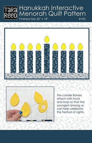 SALE Hanukkah Interactive Menorah Quilt PATTERN P239 by Tara Reed Quilts - Riley Blake Design - INSTRUCTIONS Only - Beginner Friendly Quilt