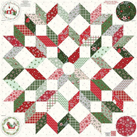Mistletoe & Holly Tree Skirt and Pot Holder LARGE Panel PD16410-PANEL - Riley Blake Designs - Christmas Projects - Quilting Cotton Fabric