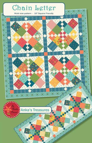 Chain Letter Quilt and Runner PATTERN P154 by Heather Peterson - Riley Blake Designs - INSTRUCTIONS Only - 10" Stacker Friendly Five Sizes