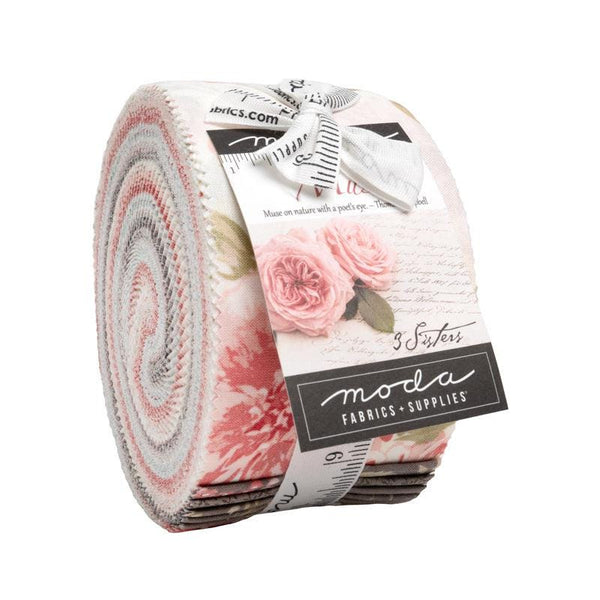 Muse 2.5-Inch Jelly Roll Rolie Polie 40 pieces  - Moda Fabrics - Floral Flowers - Precut Bundle - Quilting Cotton Fabric