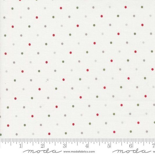 3-Yard Cut - SALE Magic Dot Christmas Cream 108" WIDEBACK Fabric 108026 - Moda Quilting Cotton Fabric
