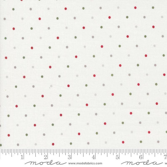 3-Yard Cut - SALE Magic Dot Christmas Cream 108" WIDEBACK Fabric 108026 - Moda Quilting Cotton Fabric