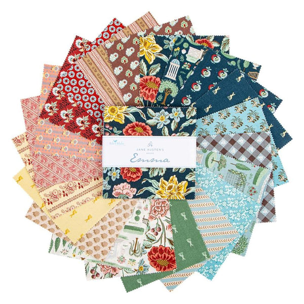 Emma Charm Pack 5" Stacker Bundle - Riley Blake Designs - 42 piece Precut - Jane Austen - Quilting Cotton - Licensed Product
